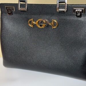 Gucci Black Tote with Gold Hardware